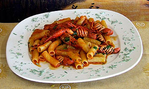 bavette con gamberi di fiume