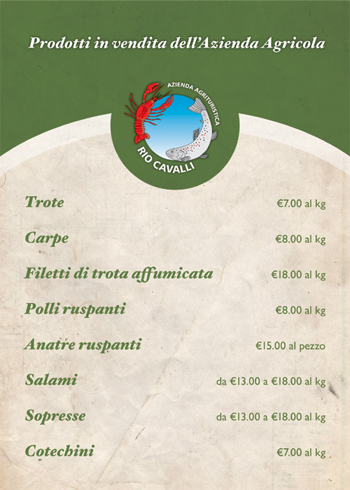 prodotti dell'azienda agricola rio cavalli
